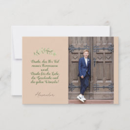 Flache Dankeskarte Kommunion Konfirmation retro