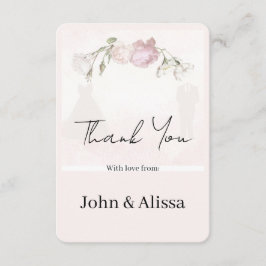 Flache Dankeskarten Sanfte Rosa Rosen Hochzeit Dankeskarte
