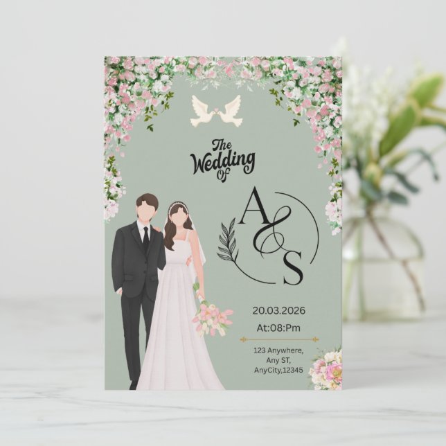 Flache Einladung (Stehend Vorderseite)