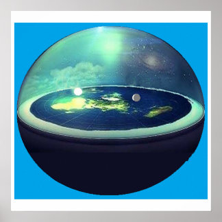 flache Erde mit Kuppelposter Poster