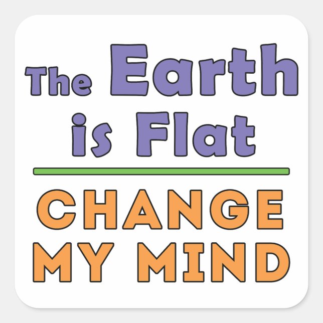 flache Erde Quadratischer Aufkleber (Vorderseite)