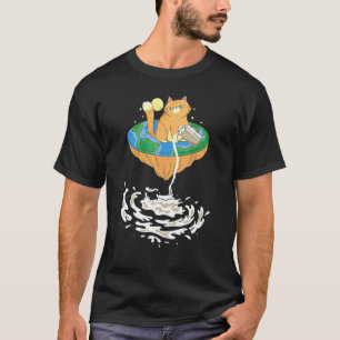 Flache Erde Theorie Milchstraße Katze Geographie L T-Shirt