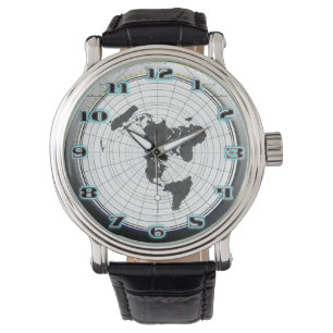 Flache ErdeGleasons stationäre Karte der Welt Armbanduhr