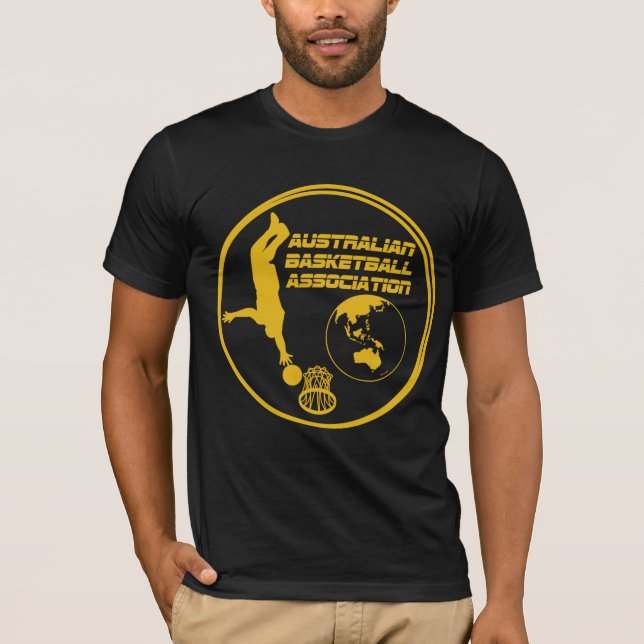Flache Erdentwürfe - australischer Basketball Asso T-Shirt (Vorderseite)