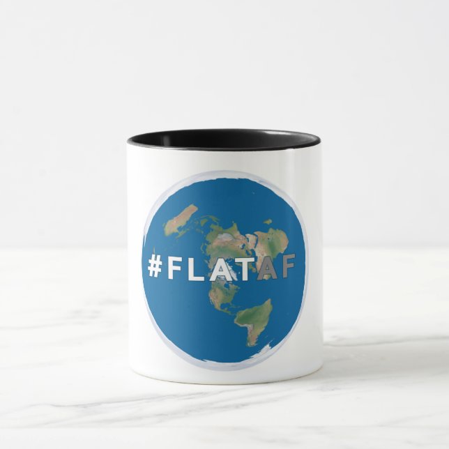 Flache Erdkaffee-Tasse | #flataf | flache Erde Tasse (Zentrum)
