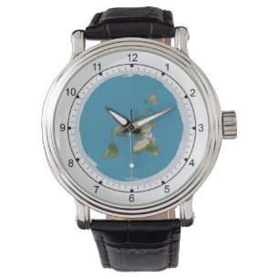 Flache Erdkarten-Armbanduhr Armbanduhr
