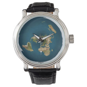 Flache Erdkarten-Armbanduhr Armbanduhr