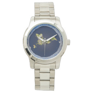 Flache Erdwand der Eis-Uhr Armbanduhr