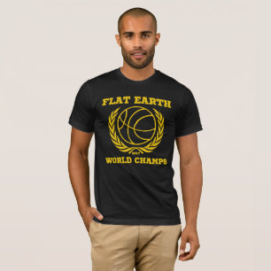 Flache Erdweltchampions - SCHWARZES GOLD T-Shirt