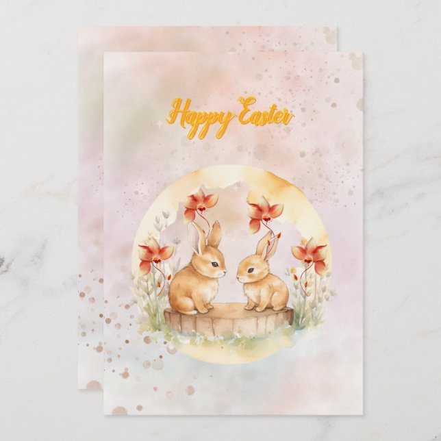 Flache Feiertagskarte (Vorne/Hinten)