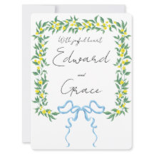 Flache gelbe Wildblumen-Hochzeitseinladungskarte