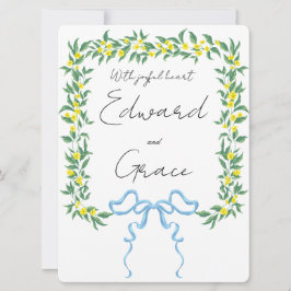 Flache gelbe Wildblumen-Hochzeitseinladungskarte