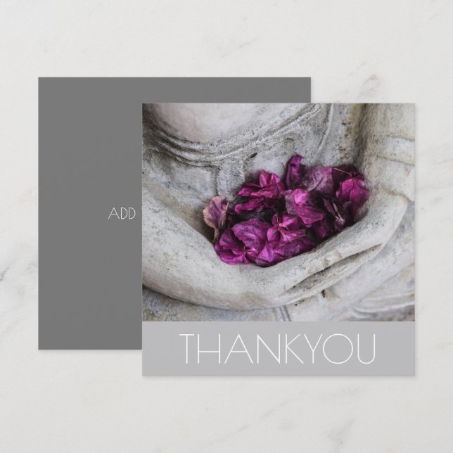 FLACHE GRUSSKARTE: Dankeschön: BUDDHA Dankeskarte (Vorne/Hinten)