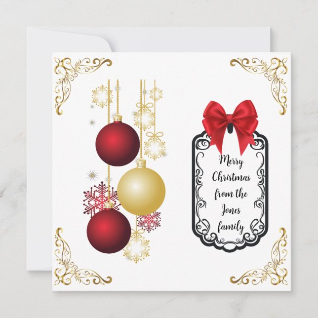 Flache Grußkarte Feiertagskarte (Vorderseite)