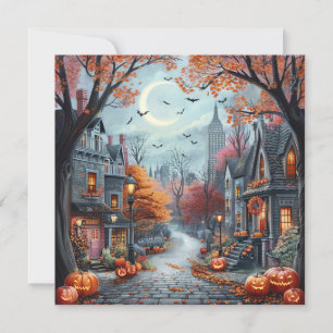 Flache Halloween-Karte Feiertagskarte