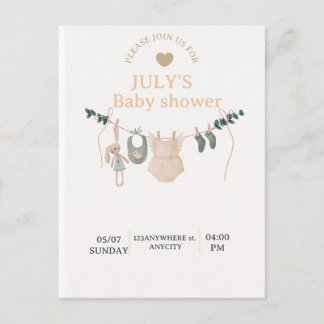 Flache Karte BABY SHOWER