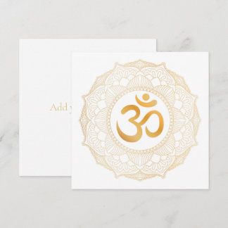 FLACHE KARTE: GOLD MANDALA & OHM DANKESKARTE