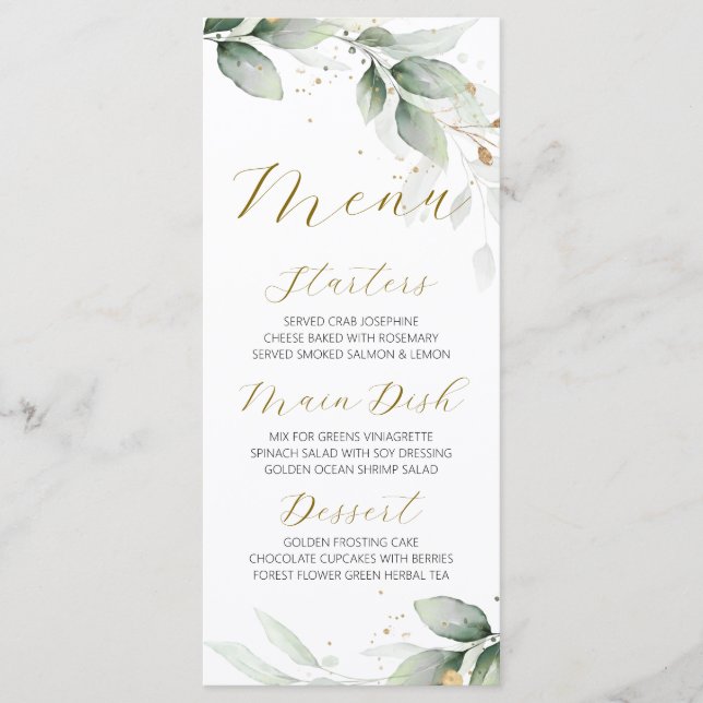 Flache Menükarte (Vorderseite)