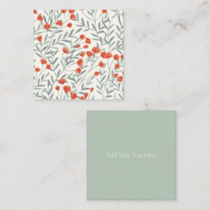 FLACHE MITTEILUNGSKARTE: FLÜSSIG: KLEINE ROTE BLUM MITTEILUNGSKARTE