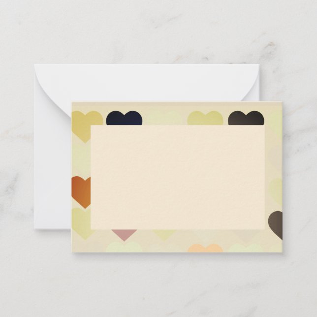 Flache Note Card mit Herz Mitteilungskarte (Vorderseite)