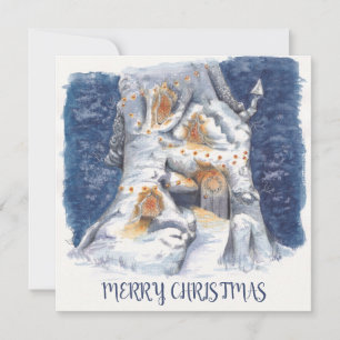 Flache Notizkarte Feiertagskarte