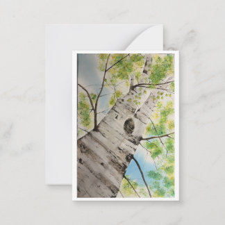 Flache Notizkarte mit originalem Aquarell  Mitteilungskarte