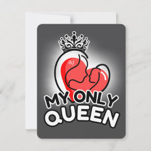 Flache Notizkarte : My.Only Queen (grau) Mitteilungskarte