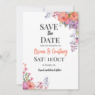 Flache Save The Date Karte