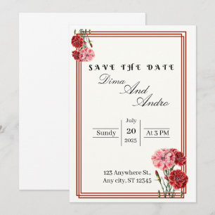 Flache Save The Date Karte