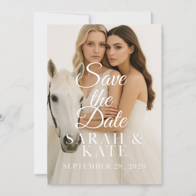 Flache Save The Date Karte (Vorderseite)