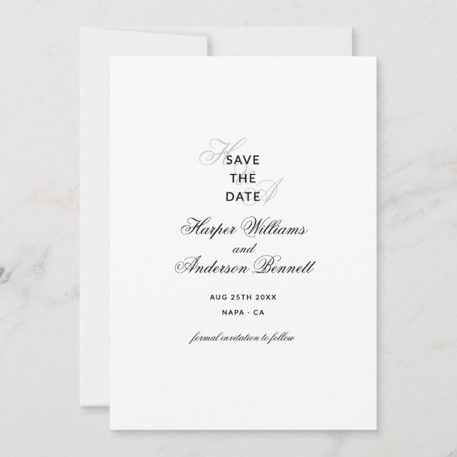 Flache Save The Date Karte (Vorderseite)