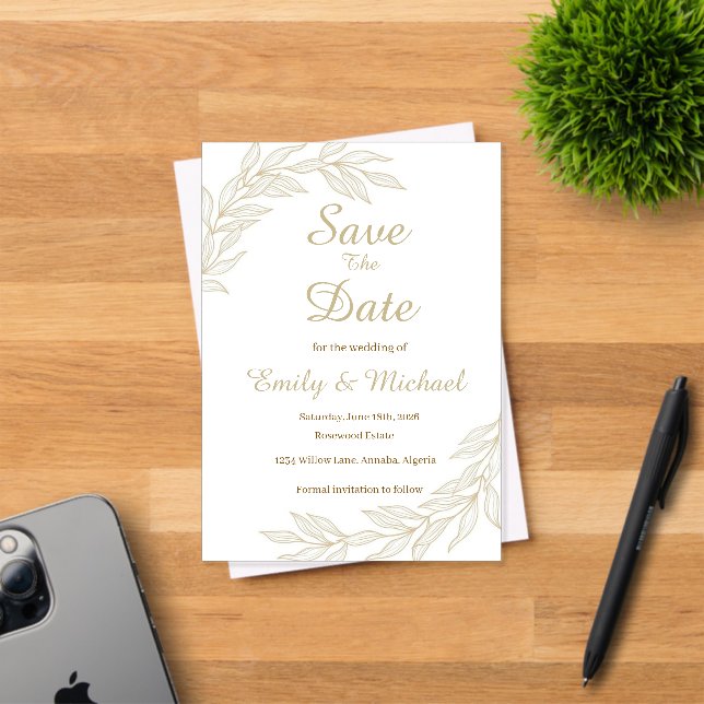 Flache Save The Date Karte Acryleinladungen (Insitu (Einladungskarte))