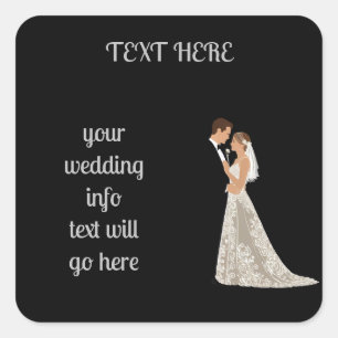 Flache Save-The-Date-Karte Quadratischer Aufkleber