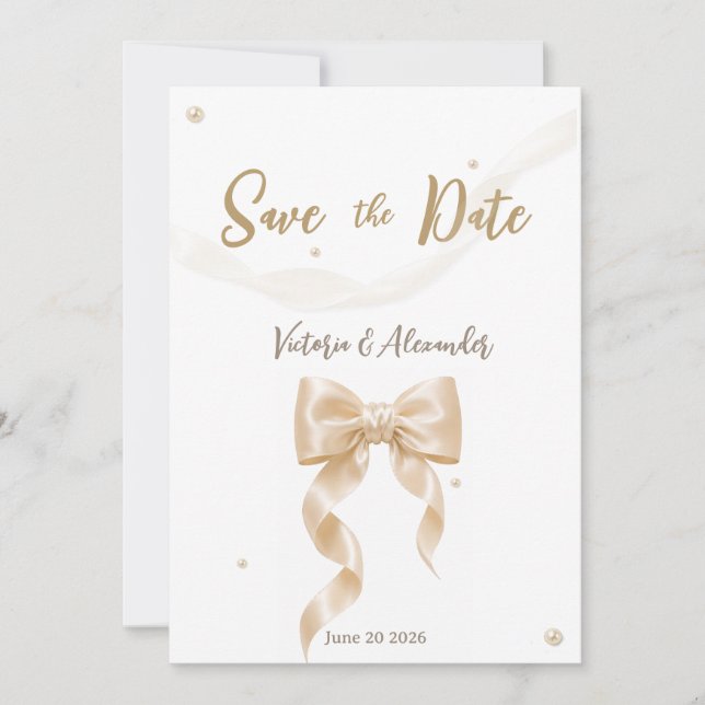 Flache Save-The-Date-Karte Save The Date (Vorderseite)