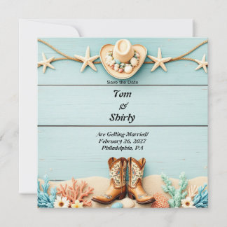 Flache Save-The-Date-Karte Save The Date