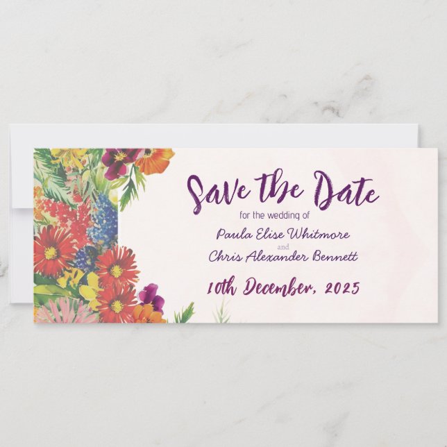 Flache Save-the-Date-Karte Save The Date (Vorderseite)