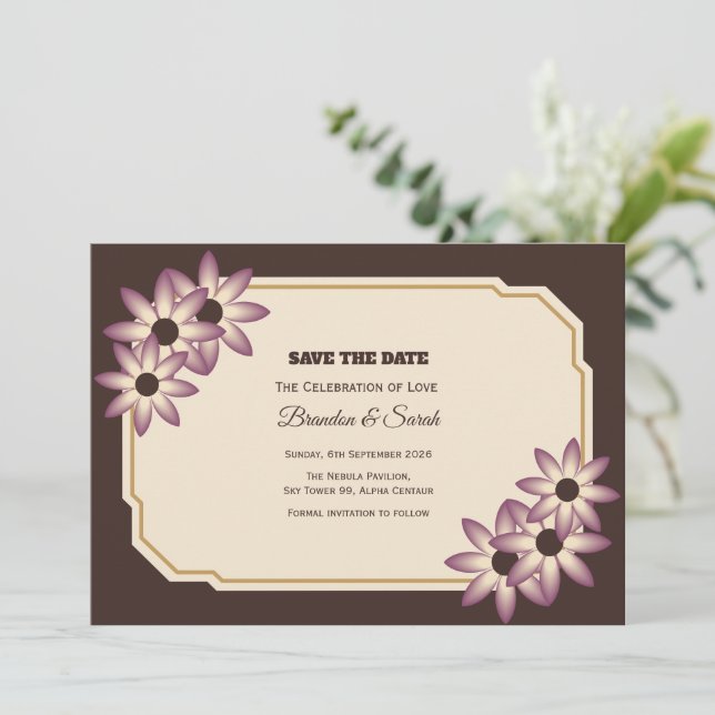 Flache Save-The-Date-Karte Save The Date (Stehend Vorderseite)