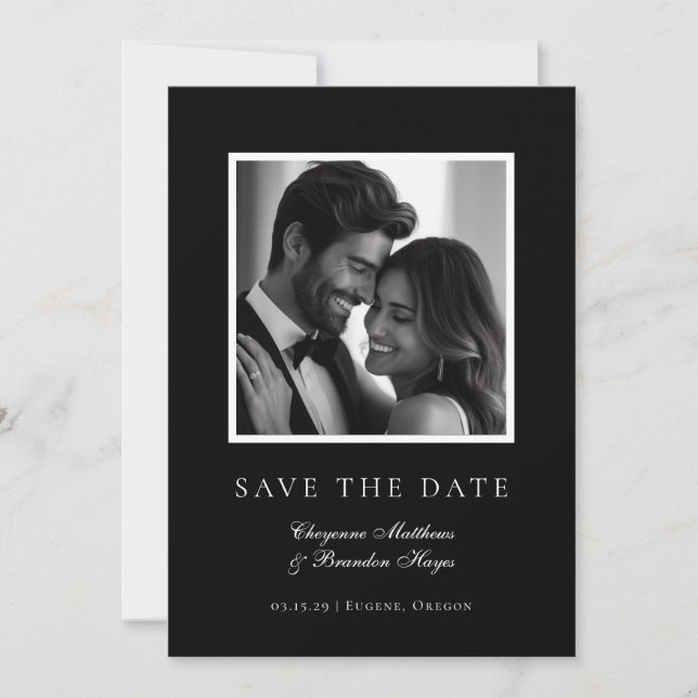 Flache Save-The-Date-Karte Save The Date (Vorderseite)