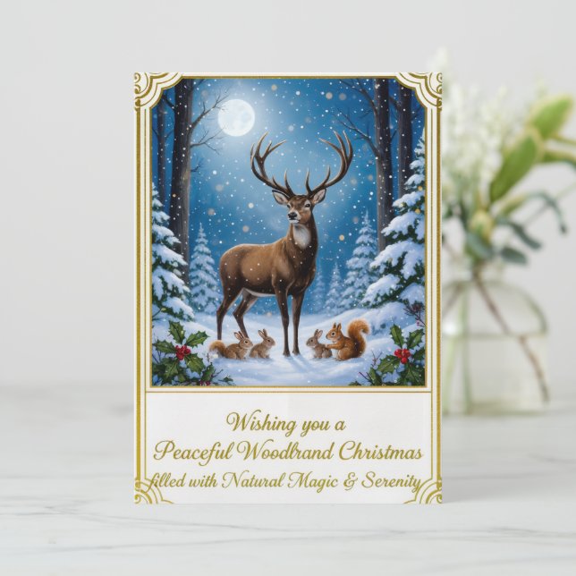 Flache Weihnachts-Grußkarte Feiertagskarte (Stehend Vorderseite)
