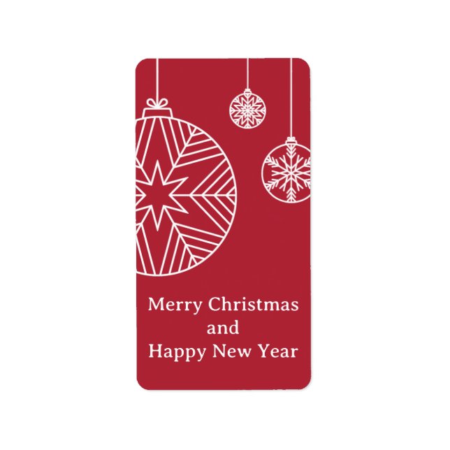 Flache Weihnachtskarte Adressaufkleber (Vorne)