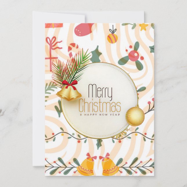 Flache Weihnachtskarte Feiertagskarte (Vorderseite)