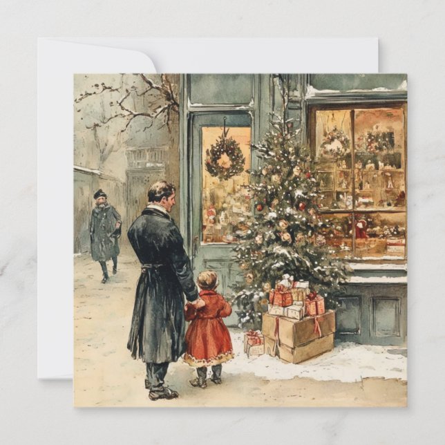Flache Weihnachtskarte Feiertagskarte (Vorderseite)