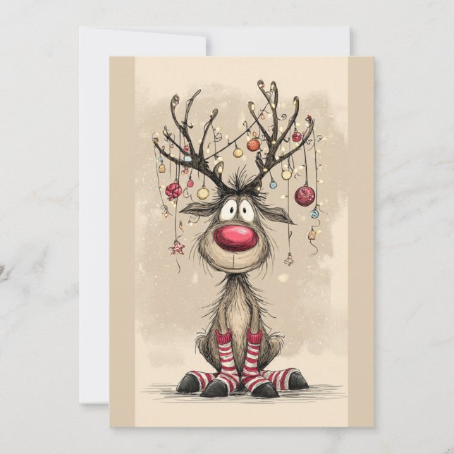 Flache Weihnachtskarte Feiertagskarte (Vorderseite)