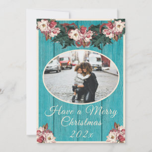 Flache Weihnachtskarte Feiertagskarte