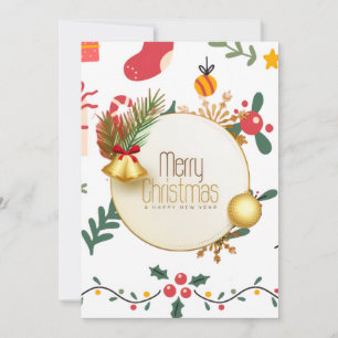 Flache Weihnachtskarte Feiertagskarte