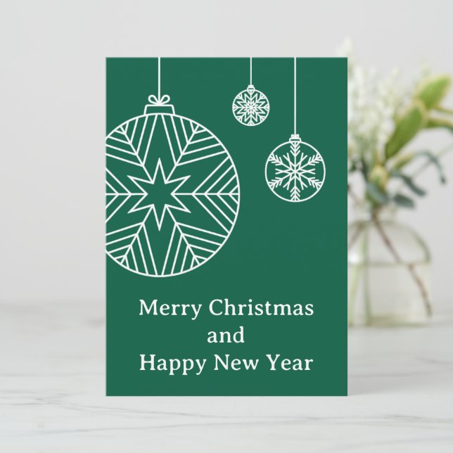 Flache Weihnachtskarte Feiertagskarte (Stehend Vorderseite)