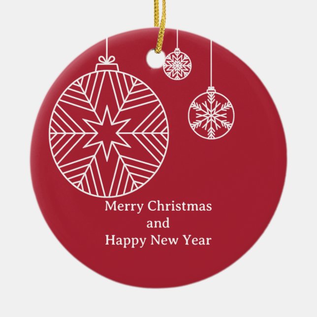 Flache Weihnachtskarte Keramik Ornament (Vorne)