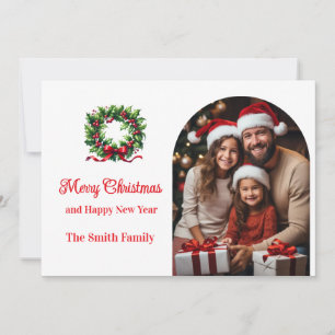 Flache Weihnachtskarte mit individuellem Foto Feiertagskarte