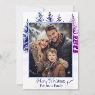 Flache Weihnachtskarte mit individuellem Foto Feiertagskarte