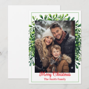Flache Weihnachtskarte mit individuellem Foto Feiertagskarte